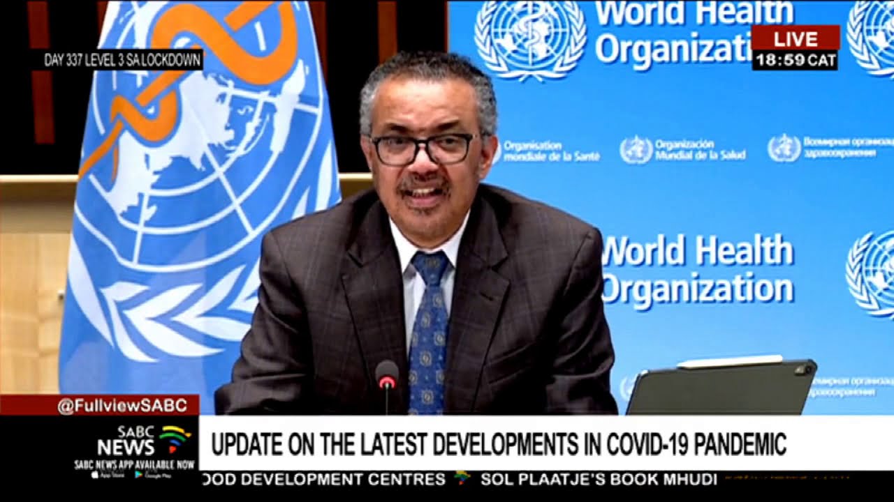 World Health Organisation update on the latest developments in the COVID-19 pandemic