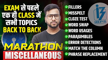 SBI, IBPS PO Pre 2025 | English Miscellaneous Questions | English Topic-Wise Marathon | Varun SIr