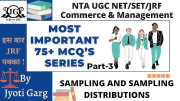 Nta Ugc Net || Sampling And Sampling distribution MCQs || Part-3 || @Achieve JRF by JYOTI GARG