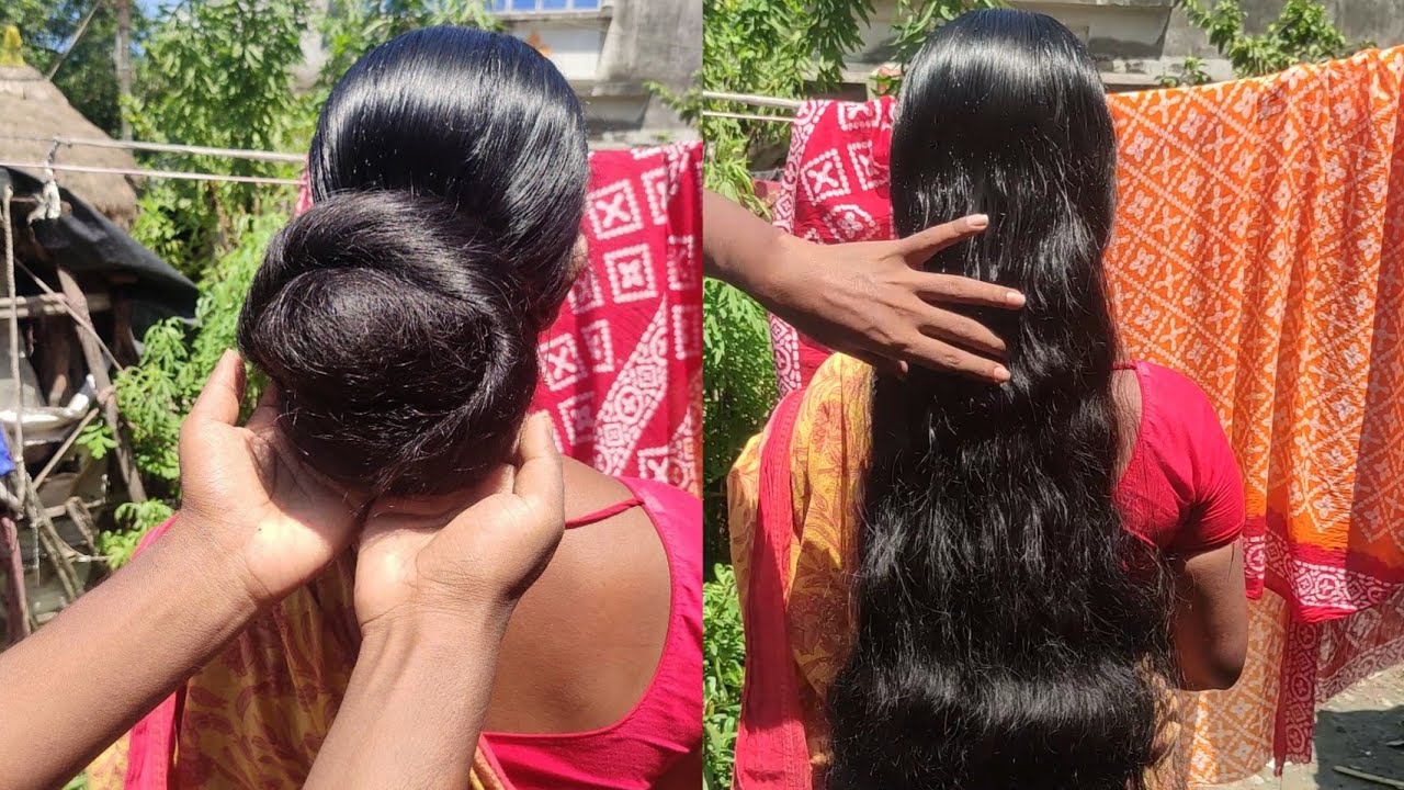 এত বড়ো খোঁপা আগে দেখেছেন ? 😳 | Long Hair Bun