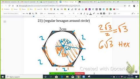 (11.3 Geo #23) Find the area of a regular hexagon