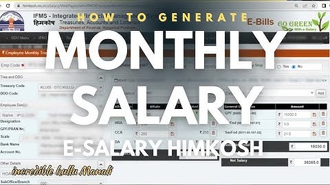 How to Generate Monthly Salary in Himkosh E- Salary portal HP