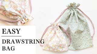 How to make a drawstring bag with french seams/Easy drawstring bag/ Easy Sewing Tutorial