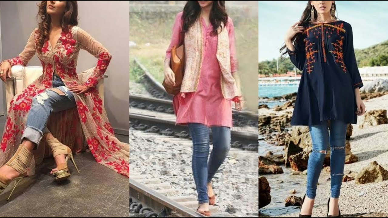 JEANS With KURTI || LATEST KURTI DESIGNS WITH JEANS || TRENDY ...