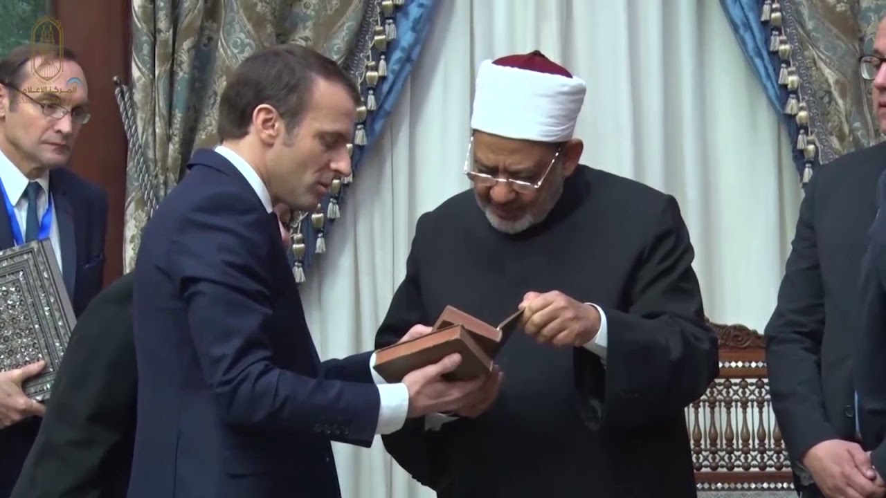 جانب من استقبال فضيلة الإمام الأكبر أ.د./ أحمد الطيب شيخ الأزهر للرئيس الفرنسي إيمانويل ماكرون