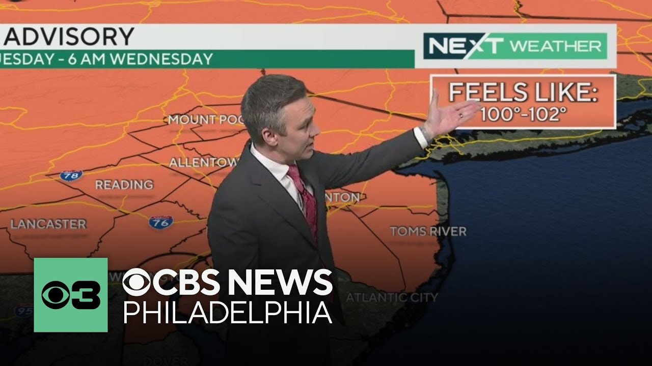 Heat advisory to go into effect on Tuesday in Philadelphia region - YouTube