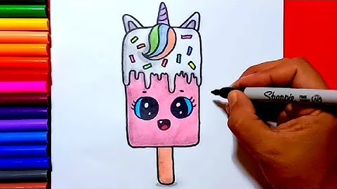 How to draw a unicorn popsicle | Zed cute drawings