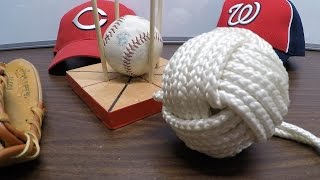 Make a Mega Baseball Monkey's Fist with DIY Jig (4in, 7 passes) tutorial