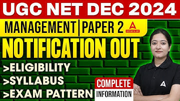 UGC NET Management Paper 2 Dec 2024 Syllabus, Eligibility, and Exam Pattern | By Bushra Ma
