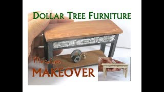 Dollar Tree to Luxury Miniature Furniture Makeover DIY Industrial Console Table