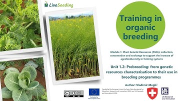 Training in organic breeding, Module 1, Unit 1.2 - dr. Vladimir Meglič