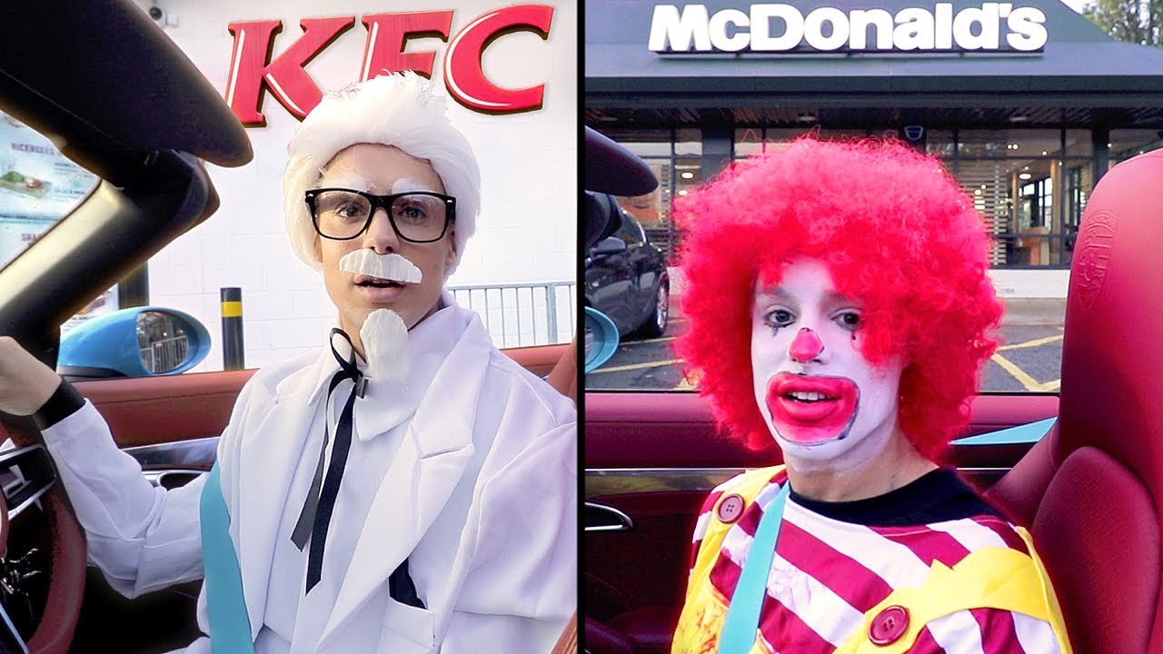 i ate dressed as FAST FOOD MASCOTS for 24 hours | Raphael Gomes