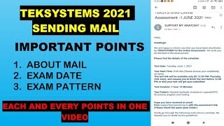 🔴TEKSYSTEM EXAM UPDATES 2021 || EXAM PATTERN 🔥|| BEST OF LUCK 👍