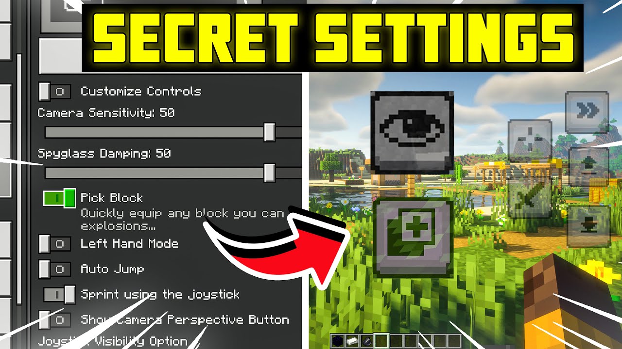 🤫*SECRET SETTINGS* For Minecraft Pocket Edition| Become PRO in ...