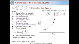 66. Creep deformation of Materials | Generalized creep equation | Deformation mechanisms maps
