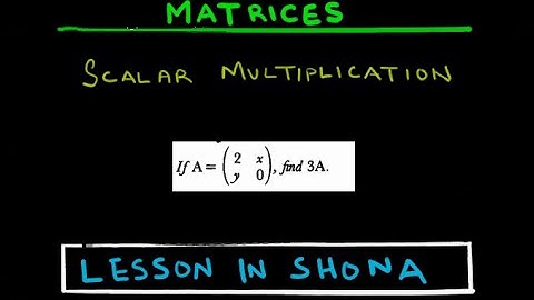 Matrices Qn 3: Scalar Multiplicaation | ZIMSEC O level | In Shona