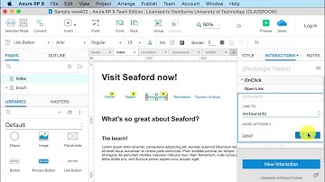 Axure RP 9, week 2.2, adding internal links