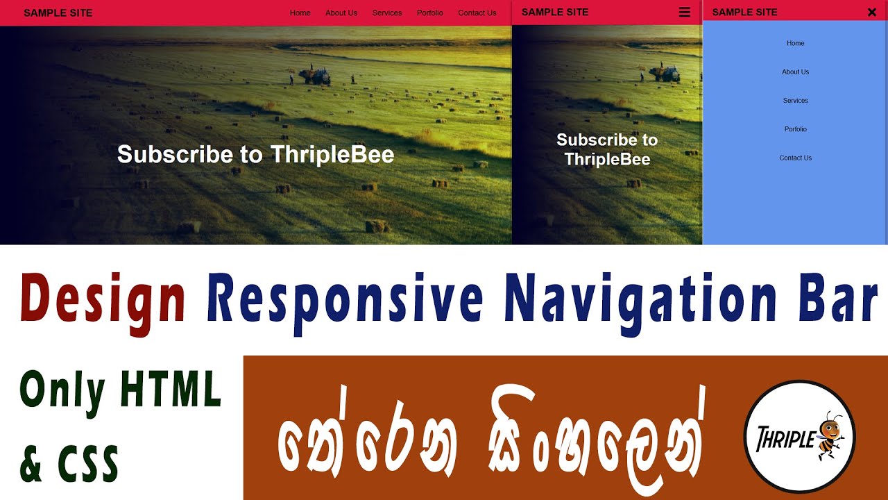 HTML & CSS Web Designing 06 - Responsive Navigation Bar only using HTML ...