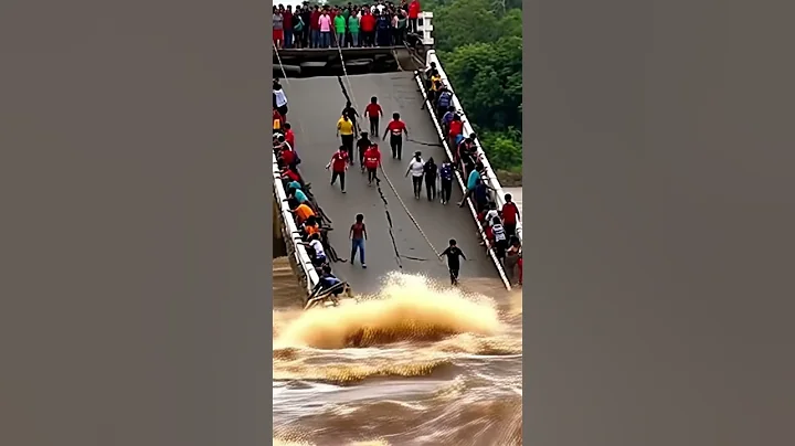 massive highway bridge collapse caused by catastrophic flooding