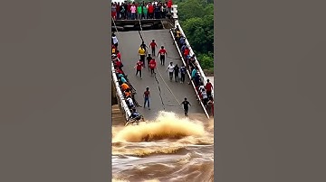 massive highway bridge collapse caused by catastrophic flooding