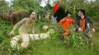 Chilling Mystery at the Abandoned House in the Forest - Ghost Escapes from Giant Python Carcass!