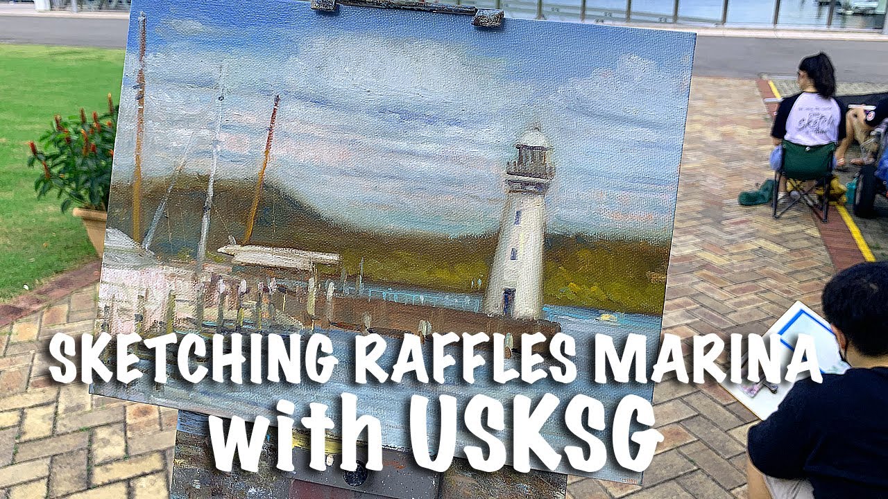 Sketching Raffles Marina with Urban Sketchers Singapore