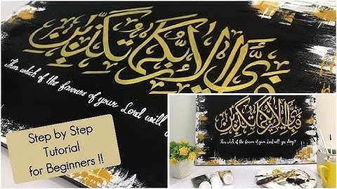 Easy Arabic Calligraphy on Canvas / How to Paint a Background / Abstract Acrylic Painting Technique