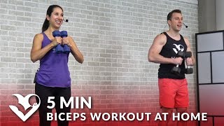 5 Minute Biceps Workout at Home - Bicep Workout with Dumbbells - Home Bicep Exercises Routine