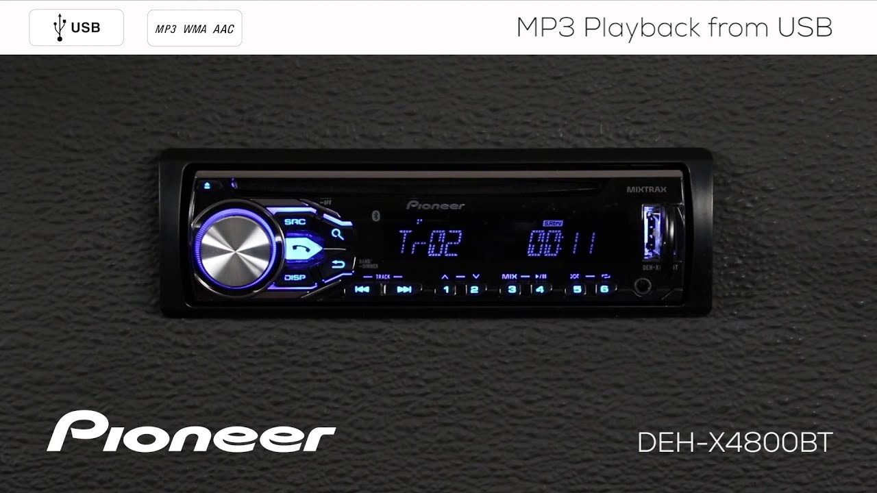 How To - DEH-X4800BT - MP3 Playback from USB - YouTube