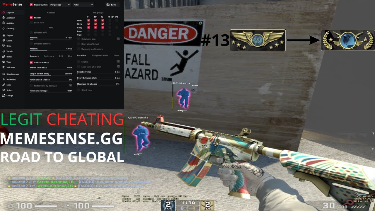 Legit Cheating CS:GO ft. memesense.gg #13 | ROAD TO GLOBAL | - YouTube