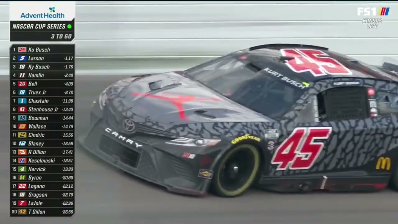 FINAL LAPS OF RACE – FINISH OF ADVENTHEALTH 400 NASCAR CUP SERIES AT KANSAS