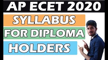 AP ECET 2020 || SYLLABUS FOR DIPLOMA STUDENTS (OR) HOLDERS || BSD || TELUGU TECH