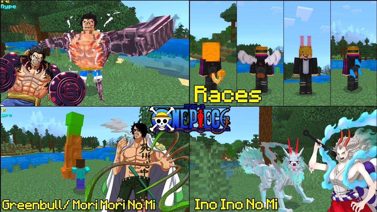 Blox Fruits 17.3 com todas as Devil Fruits de One Piece na Addon de  Minecraft 