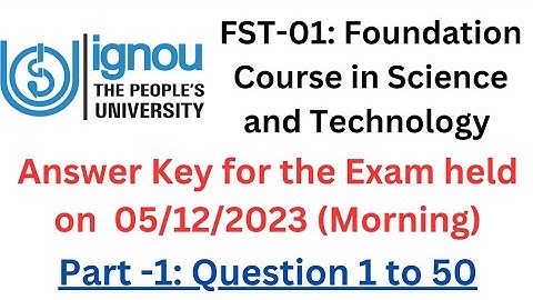 FST-01 Solution | Exam held on 05/12/2023 | Foundation Course in Science @naviclasses