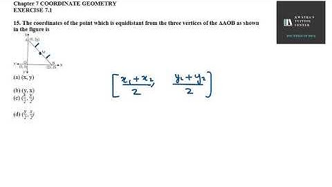 15  The coordinates of the point which is equidistant from the three vertices of the ΔAOB as shown i