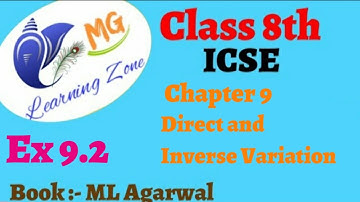Class 8th | Ch 9 | Direct and Inverse Variation | Ex 9.2