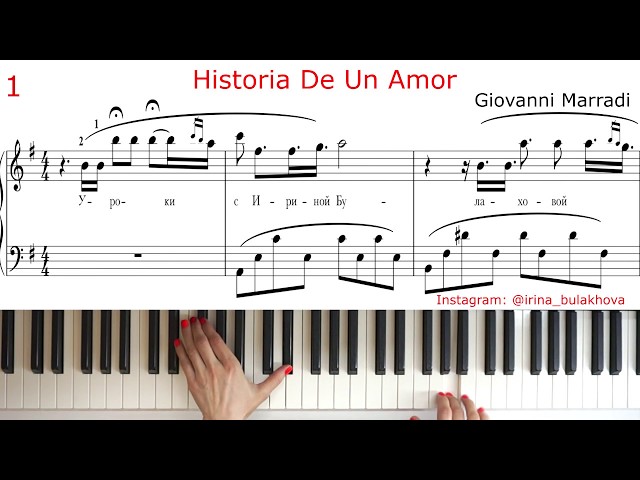 HISTORIA DE UN AMOR GIOVANNI MARRADI PIANO Tutorial Music Sheet How to play EASY ИСТОРИЯ ЛЮБВИ  Ноты class=