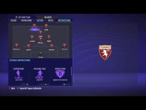 Fifa 21 Custom Tactics Recreate 4 3 1 2 Of Torino Instructions Replicate Real System S Youtube