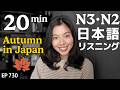 日本の秋ってどんな感じ? Japanese Listening Practice N3・N2レベル【中級】Ep.730