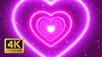 Pink Neon Heart Tunnel Background 4K | Fondos Animados Loop | TikTok Background Effect