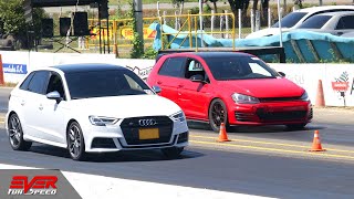 Audi S3 8V 𝙑𝙎 Volkswagen Golf GTI MK7 🏁 7 Carreras 🚗🚗🚦 DRAG RACING