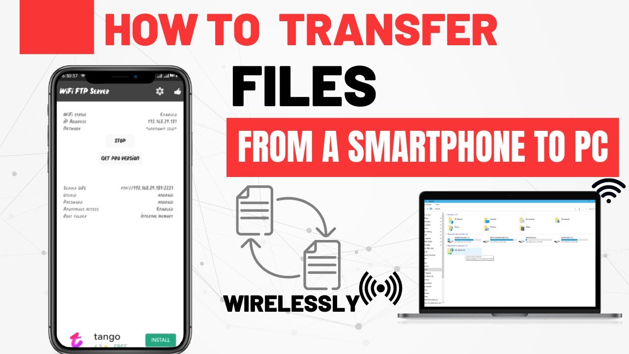 Wireless Data Transfer From Android To PC WiFi File Transfer YouTube