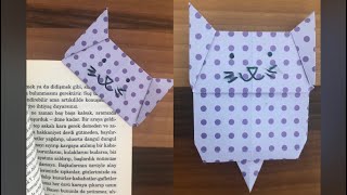 Origami ile hediye KİTAP AYRACI nasıl yapılır?Kağıttan bir hediye: kedi şeklinde kitap ayracı yapımı