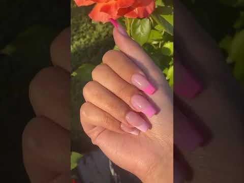 Gradient Pink French Tip Nails 💗| Summary of the hottest nail designs | #Shorts