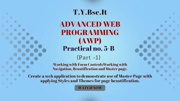 TYBSC IT Sem -5 AWP Practical 5-B {part-1} | Create a web application to demonstrate use of ....