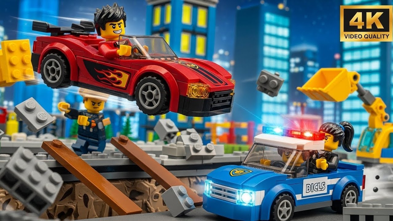 Illegal Street Race Through Downtown LEGO City! (Police Chased) 🏎️💨🚓