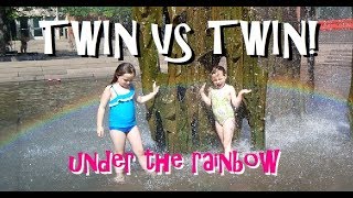 Twin Versus Twin in the Princeton University Fountain! Fountain Rainbow!
