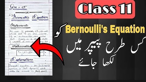 HOW TO WRITE / PRESENT BERNOULLI