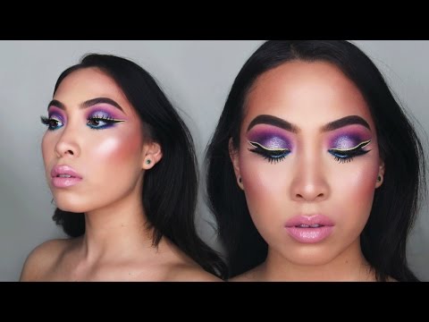 PURPLE HALO EYE W/ COLORED LINER | Makeup Tutorial