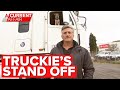 Truckie and his dog sleep at petrol station for weeks after dispute | A Current Affair